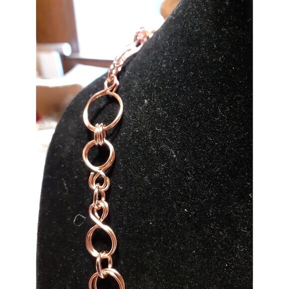 20" Handmade Copper & Glass Necklace blue fish handmade bead - Picture 4 of 6